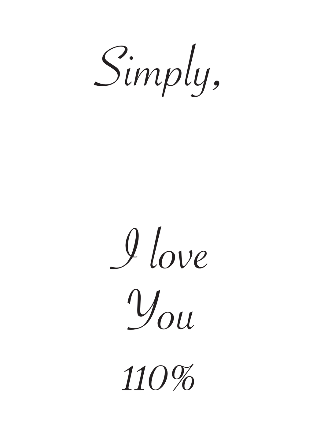 Darling, Dear - Simply, I love you 110%