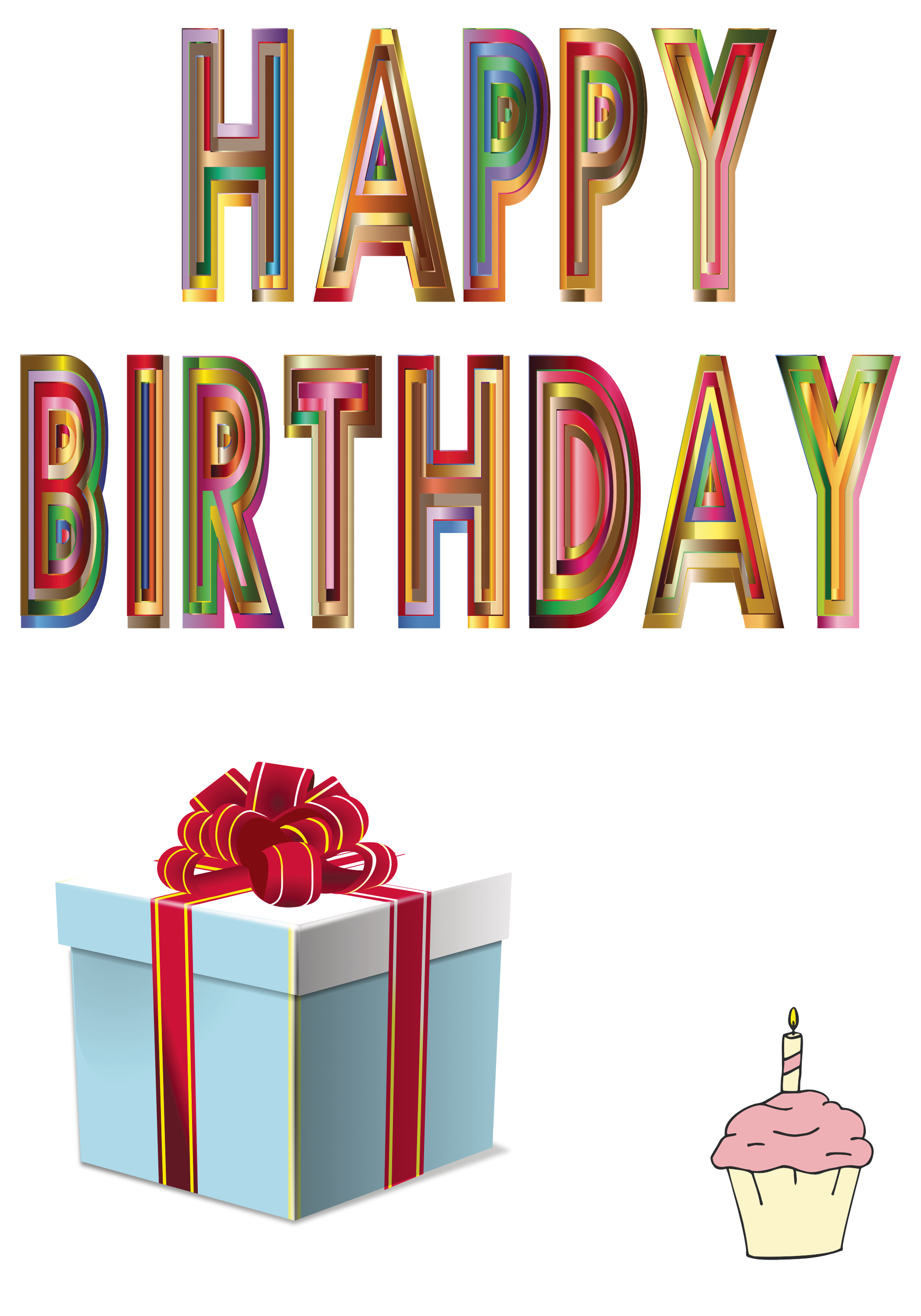 Happy Birthday Balloons Gift Cupcake